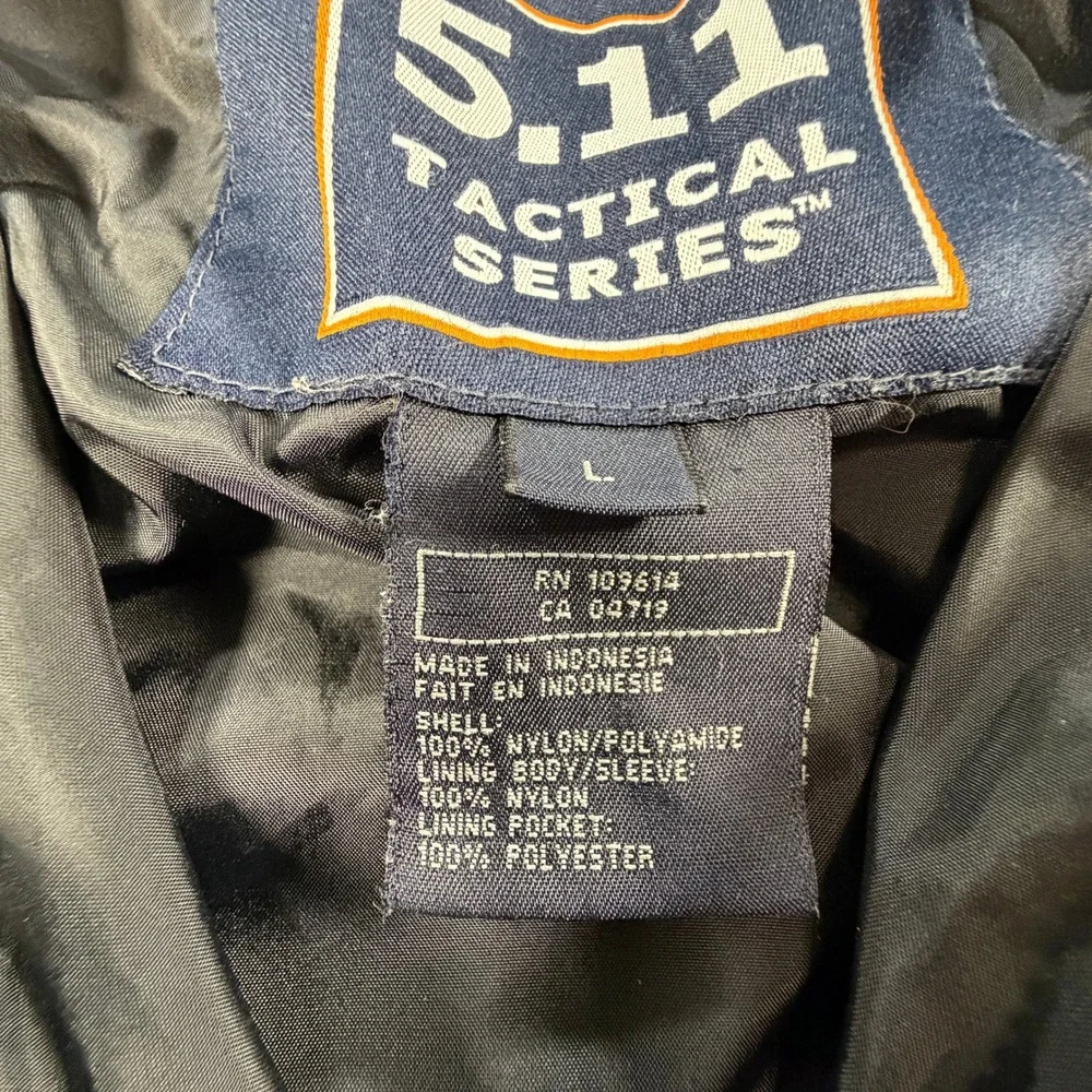 5.11 Tactical Series Mens Large Duty Jacket Utility Multi-Pocket Black Nylon